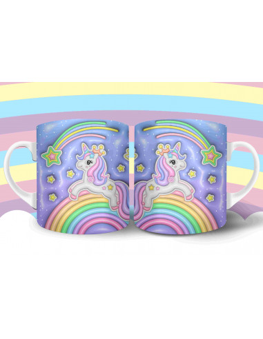 Taza Almohadón Unicornio 3D