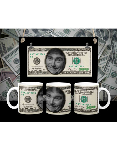 Taza billete dólar milei