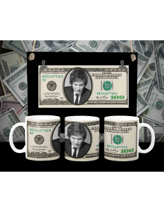 Taza billete dólar milei 2