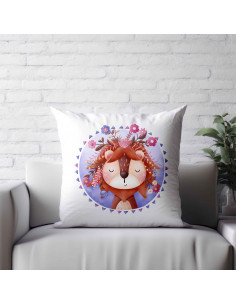 Almohadones leones flores 2