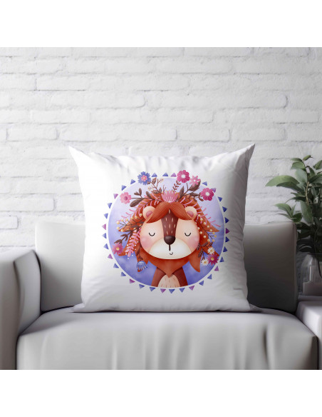 Almohadones leones flores