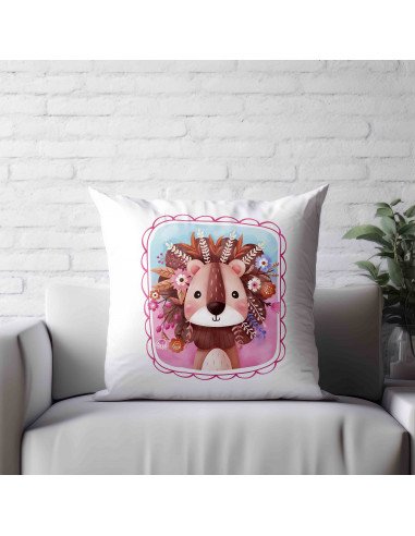 Almohadones leones flores