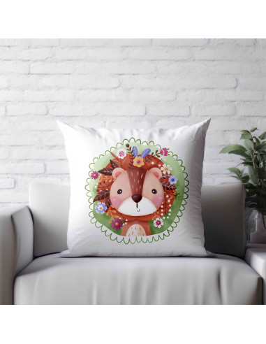 Almohadones leones flores