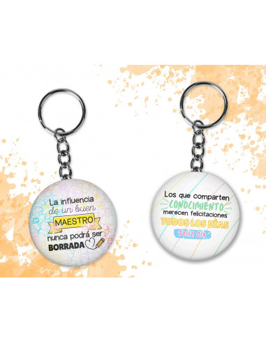 Llaveros Redondos día del Maestro