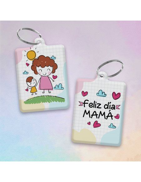 LLAVERO DIA DE LA MADRE DIBUJITO INFANTIL
