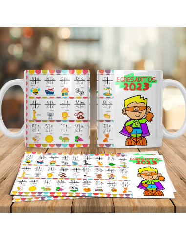 TAZAS EGRESADITOS ABC ABECEDARIO