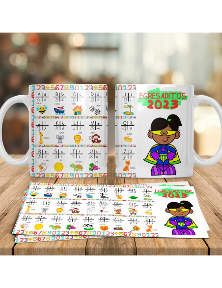 TAZAS EGRESADITOS ABC ABECEDARIO