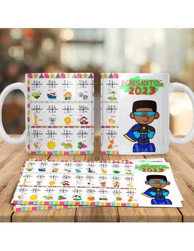 TAZAS EGRESADITOS ABC ABECEDARIO
