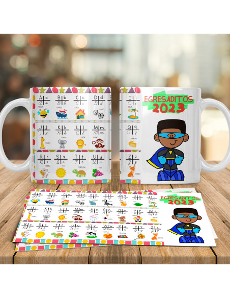 TAZAS EGRESADITOS ABC ABECEDARIO