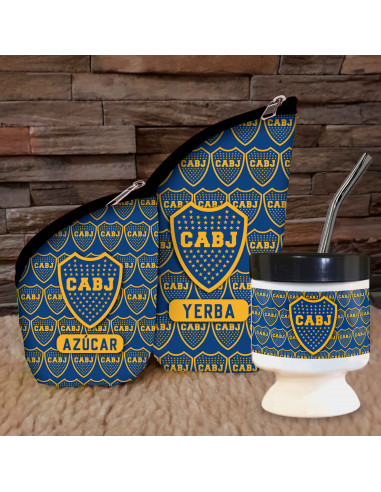 SET MATE CHAU LATA FUTBOL BOCA RIVER...