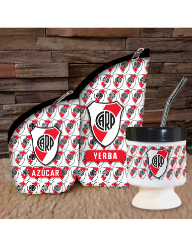 SET MATE CHAU LATA FUTBOL BOCA RIVER...