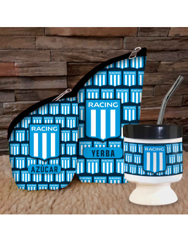 SET MATE CHAU LATA FUTBOL BOCA RIVER...