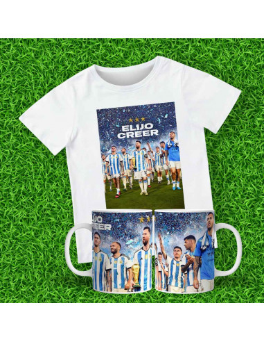 TAZA Y REMERA ELIJO CREER SELECCION...