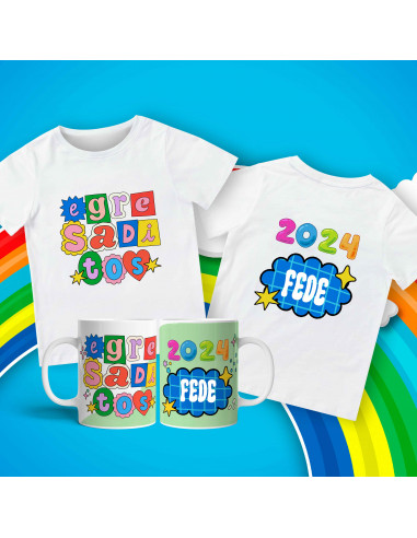 Remera + Taza Egresaditos Colorido 2024