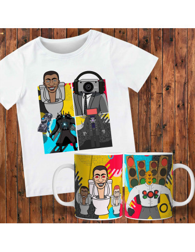 PACK TAZA Y REMERA | SKIBIDI TOILET