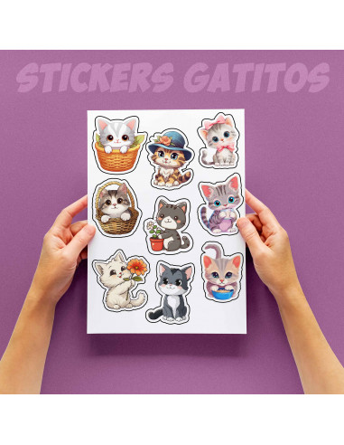 STICKERS GATITOS KAWAII