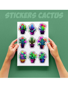 STICKERS CACTUS COLORIDOS 2