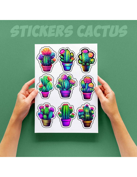 STICKERS CACTUS COLORIDOS