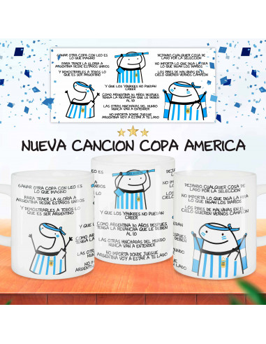 PLANTILLA TAZA CANCION ARGENTINA COPA...