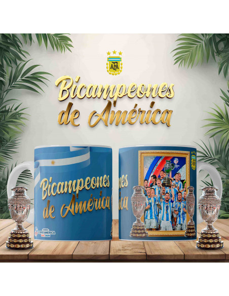 PLANTILLAS PARA TAZAS ARGENTINA BICAMPEÓN COPA AMERICA 2024
