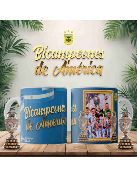 PLANTILLAS PARA TAZAS ARGENTINA BICAMPEÓN COPA AMERICA 2024