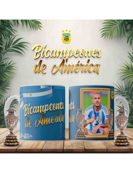 PLANTILLAS PARA TAZAS ARGENTINA BICAMPEÓN COPA AMERICA 2024