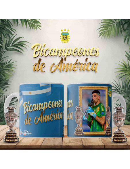 PLANTILLAS PARA TAZAS ARGENTINA BICAMPEÓN COPA AMERICA 2024