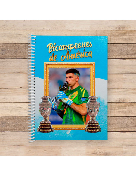 PLANTILLAS PARA ANOTADORES CUADERNOS ARGENTINA BICAMPEÓN COPA AMERICA 2024