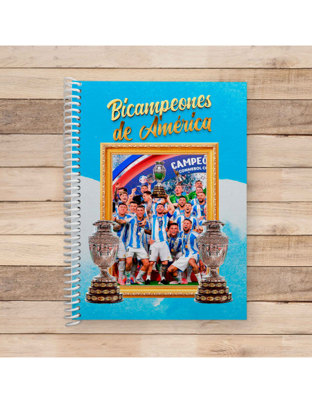 PLANTILLAS PARA ANOTADORES CUADERNOS ARGENTINA BICAMPEÓN COPA AMERICA 2024