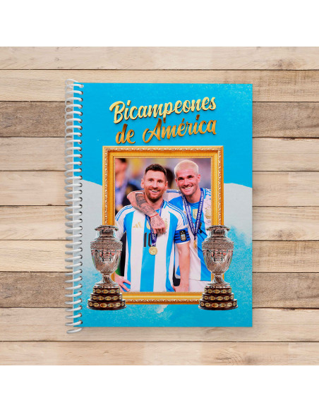 PLANTILLAS PARA ANOTADORES CUADERNOS ARGENTINA BICAMPEÓN COPA AMERICA 2024