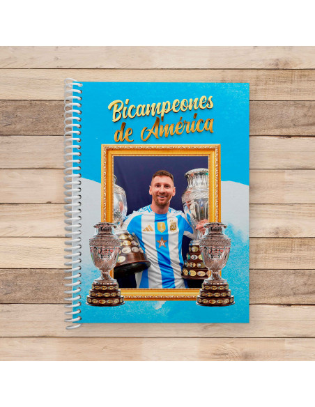 PLANTILLAS PARA ANOTADORES CUADERNOS ARGENTINA BICAMPEÓN COPA AMERICA 2024