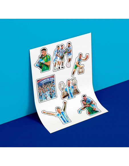 PLANTILLAS PARA STICKERS ARGENTINA CAMPEÓN COPA AMERICA 2024 PACK 2