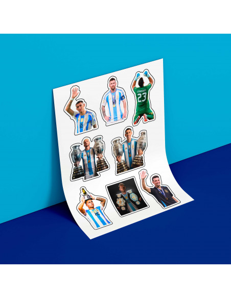 PLANTILLAS PARA STICKERS ARGENTINA CAMPEÓN COPA AMERICA 2024 PACK 2