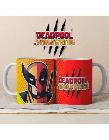 PLANTILLAS TAZAS DEADPOOL VS WOLVERINE
