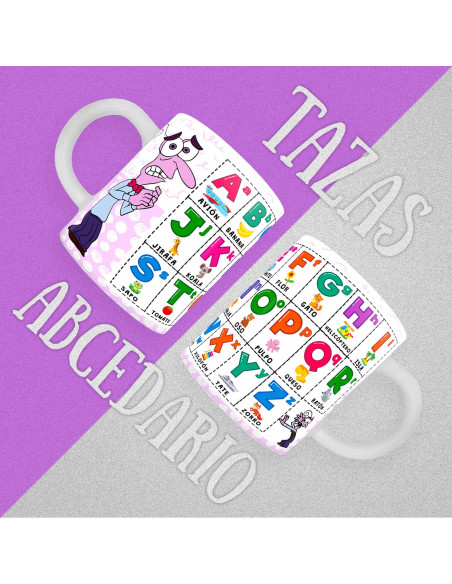 PLANTILLAS TAZAS INFANTILES ABECEDARIO INTENSAMENTE