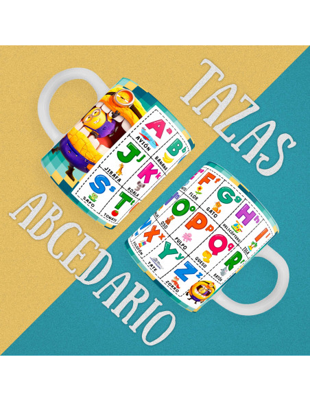PLANTILLAS TAZAS INFANTILES ABECEDARIO MI VILLANO FAVORITO 4