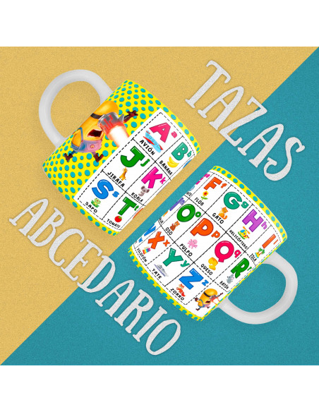 PLANTILLAS TAZAS INFANTILES ABECEDARIO MI VILLANO FAVORITO 4