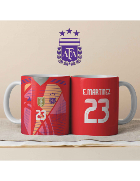 PLANTILLA TAZA CAMISETA ROJA DIBU MARTINEZ