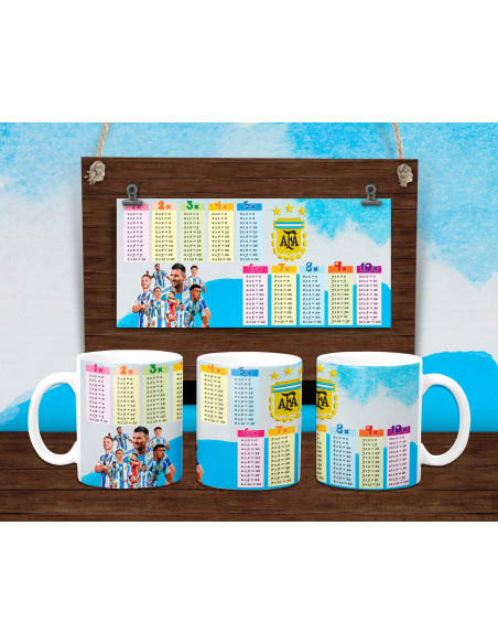 PLANTILLAS PARA TAZAS TABLA MULTIPLICAR ARGENTINA