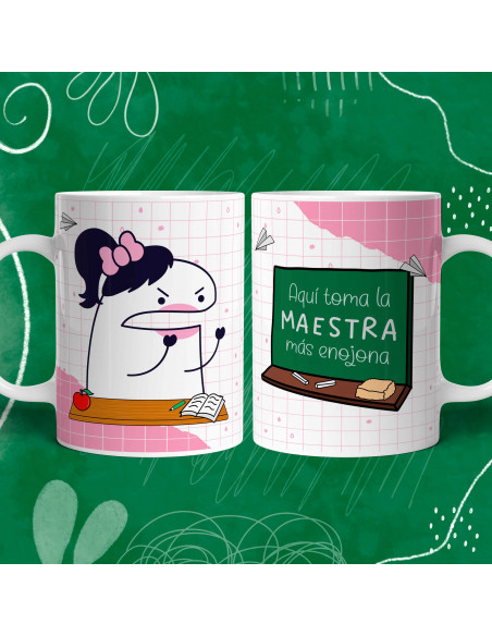 PLANTILLAS TAZAS AQUI TOMA FLORK DIA DEL MAESTRO 2024