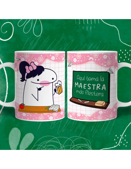 PLANTILLAS TAZAS AQUI TOMA FLORK DIA DEL MAESTRO 2024