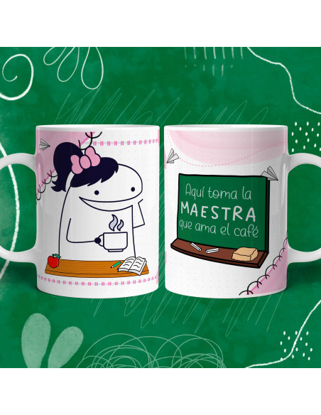 PLANTILLAS TAZAS AQUI TOMA FLORK DIA DEL MAESTRO 2024