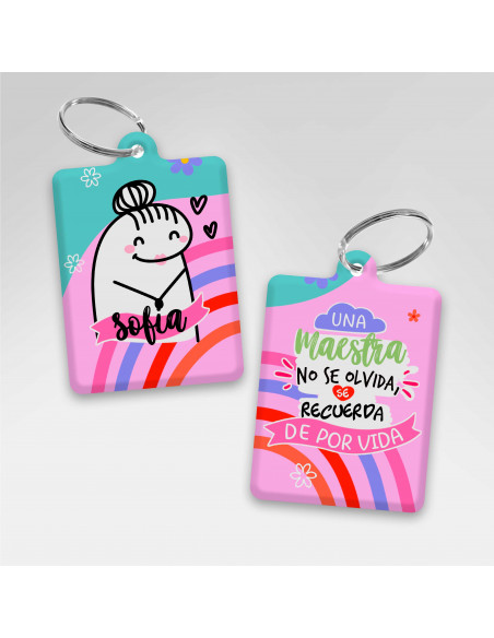 PLANTILLAS LLAVEROS RECTANGULAR DIA DEL MAESTRO FLORK