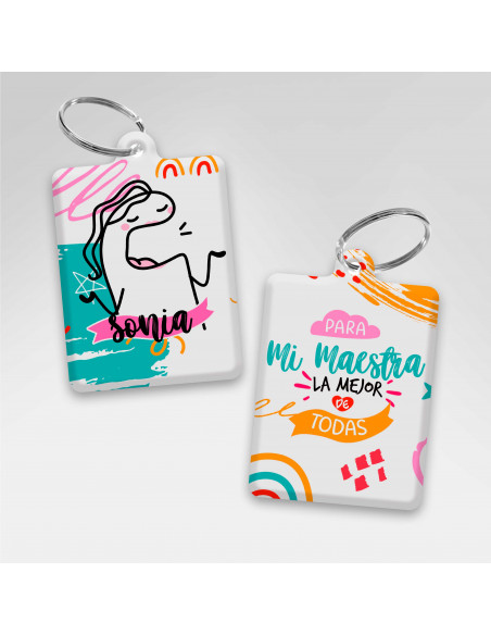 PLANTILLAS LLAVEROS RECTANGULAR DIA DEL MAESTRO FLORK