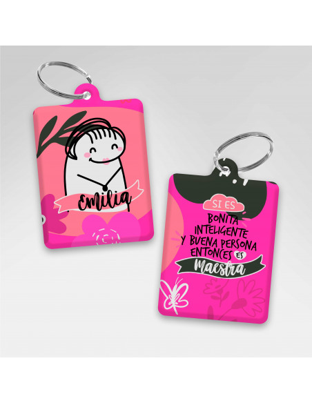 PLANTILLAS LLAVEROS RECTANGULAR DIA DEL MAESTRO FLORK