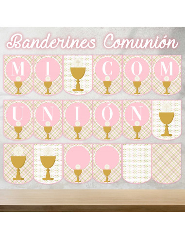 PLANTILLAS BANDERIN COMUNION NENA PACK 3