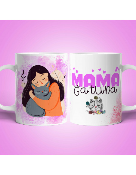 PLANTILLAS PARA TAZAS MAMÁ GATUNA DIA DE LA MADRE