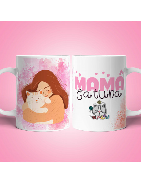 PLANTILLAS PARA TAZAS MAMÁ GATUNA DIA DE LA MADRE