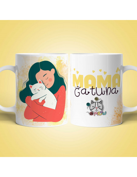 PLANTILLAS PARA TAZAS MAMÁ GATUNA DIA DE LA MADRE