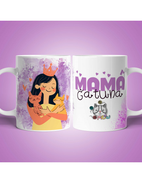 PLANTILLAS PARA TAZAS MAMÁ GATUNA DIA DE LA MADRE